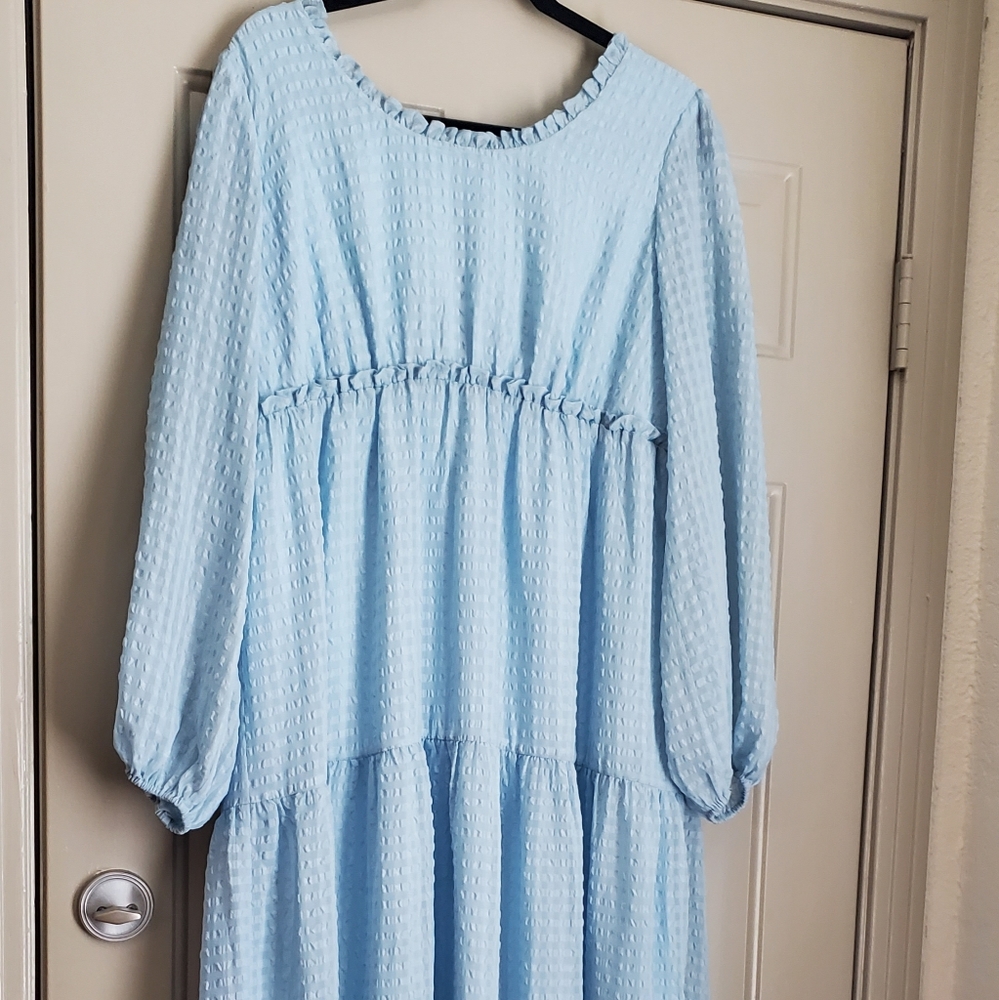 Vintage inspired blue boho dress